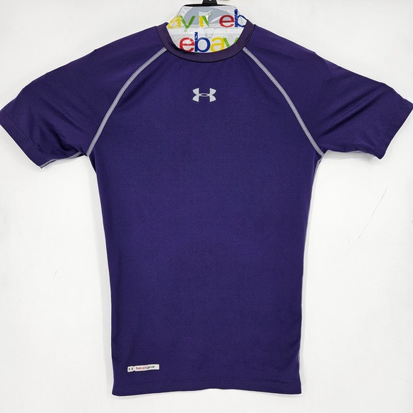 Under Armour Compression Shirt Mens Medium Purple Heatgear Football - Picture 1 of 12